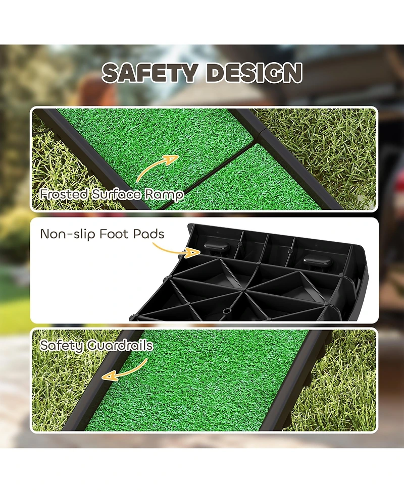 PawHut Folding Dog Ramp for Car, 61 Inches Pet Ramp with Frosted Surface
