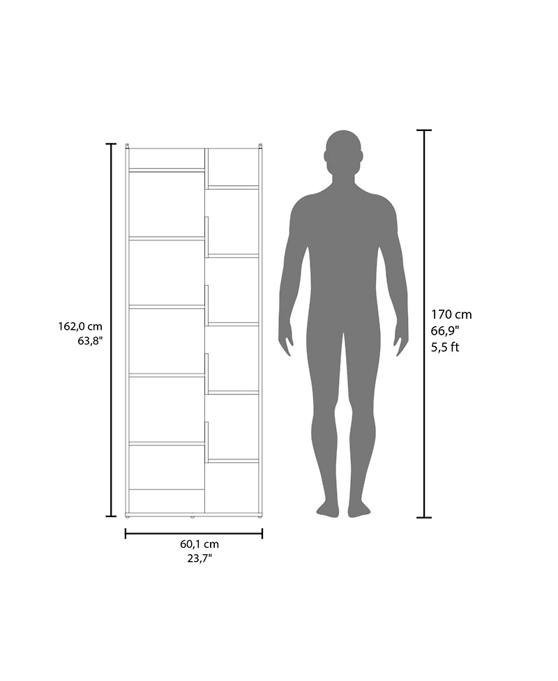 Fm Furniture Perry Bookcase in Melamine with Open Storage