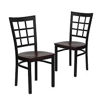 Emma+Oliver 2 Pack Window Back Metal Restaurant Chair