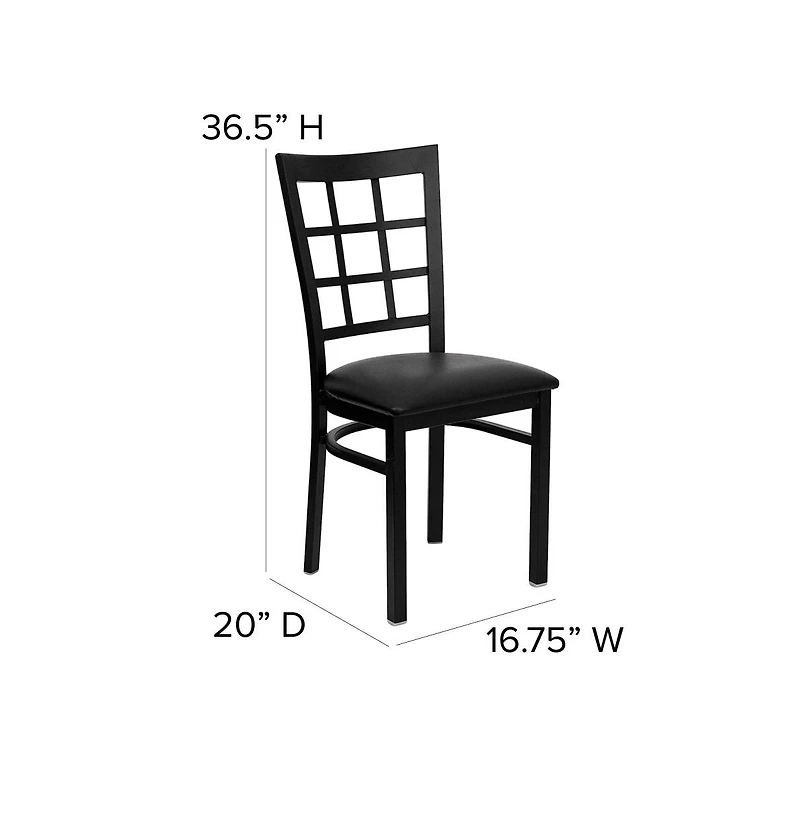 Emma+Oliver 2 Pack Window Back Metal Restaurant Chair