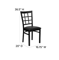 Emma+Oliver 2 Pack Window Back Metal Restaurant Chair
