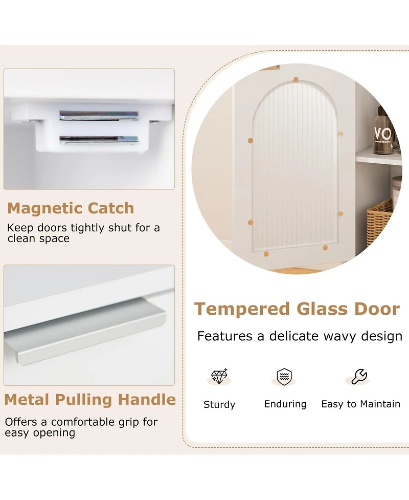 Volenca Wood Bathroom Floor Storage Cabinet Organizer with Adjustable Shelf