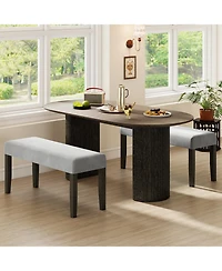 Slickblue Bedroom Upholstered Bench with Cushioned Seat and Wood Legs