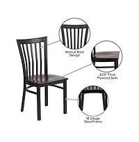 Emma+Oliver School House Back Metal Restaurant Dining Chair