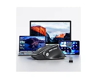 Risokeys Vertical Wireless Mouse 3-Mode: Silent Bluetooth,Minimalist Design,Easy to Use For Laptop/Pc,Office/Gaming | Ideal for Professionals & Gamers