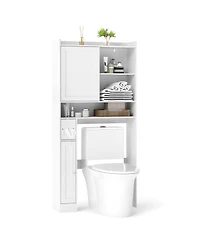 Slickblue Standing Toilet Storage Rack Cabinet with Smooth Sliding Door