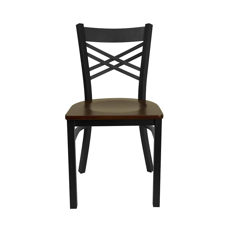Emma+Oliver 2 Pack "X" Back Restaurant Chair