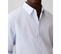 Calvin Klein Men's Grid Supima Stretch Slim-Fit Shirt