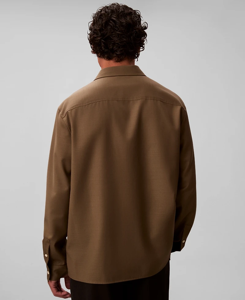 Calvin Klein Men's Travel Twill Regular-Fit Shirt