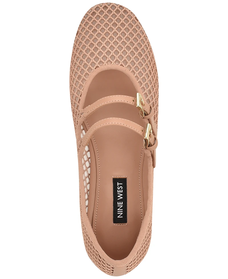 Nine West Women's Keira Round Toe Mary Jane Dress Flats
