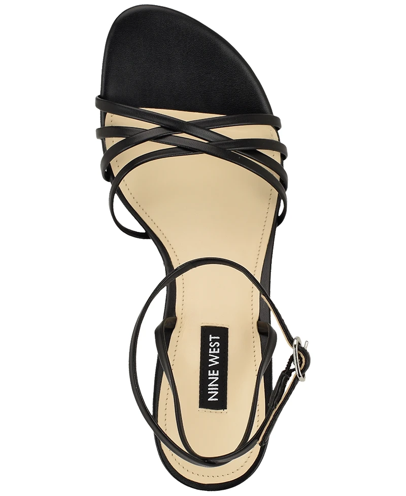 Nine West Women's Gazey Round Toe Strappy Dress Sandals
