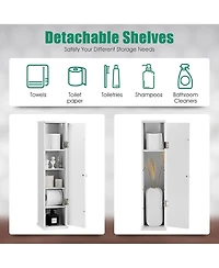 Volenca Freestanding Toilet Paper Holder Stand with 4 Shelves and Top Slot