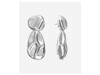 Rivka Friedman Rhodium Sculptural Statement Drop Earrings