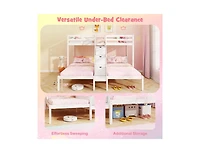 Slickblue Twin Over Twin Bunk Bed with Stair Storage for Kids and Teens - One Size Fits All