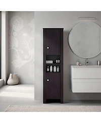 Fm Furniture Catalina Tall Stylish Cabinet, Bathroom Organizer with Closed Compartments and Daily Use Areas, Wenge