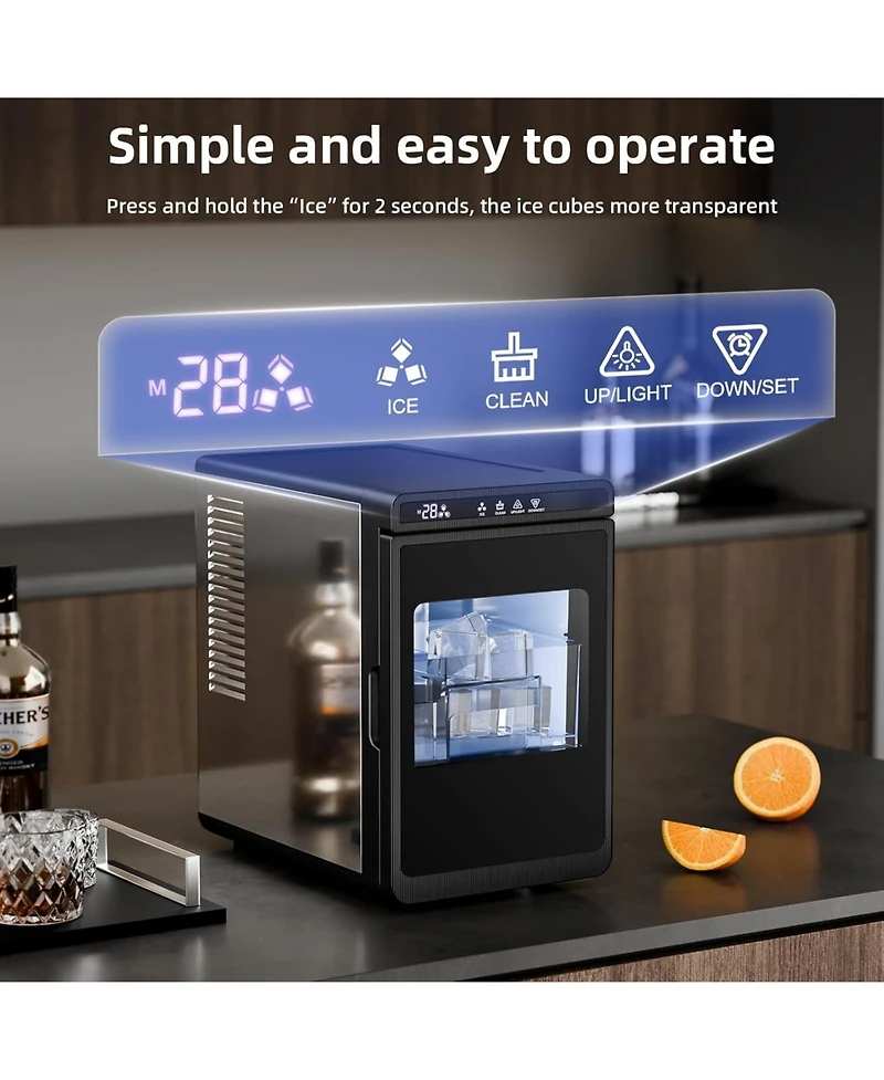 Cowsar Clear Ice Cube Maker, 3 Ice Cubes in 25 Min, for Whiskey