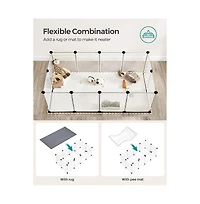 Cozito Modern Indoor Dog Kennel up to 70 lb, Modular Plastic Enclosure with Floor Panels, Easy Assembly