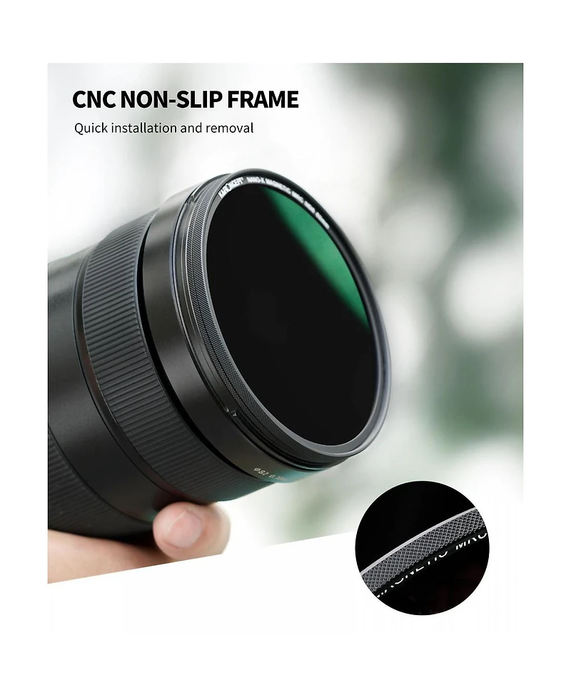 KandF Concept 77mm Nano-x Neutral Density ND8 0.9 3-Stop Magnetic Filter