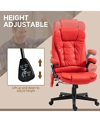 Boyel Living High Back Vibration Massage Office Chair with 6 Vibration Points Heated Reclining Pu Leather