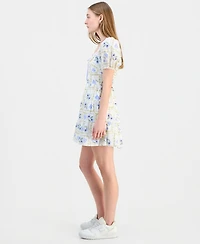 Kingston Grey Juniors' Sweetheart-Neck Puff-Sleeve Mini Dress