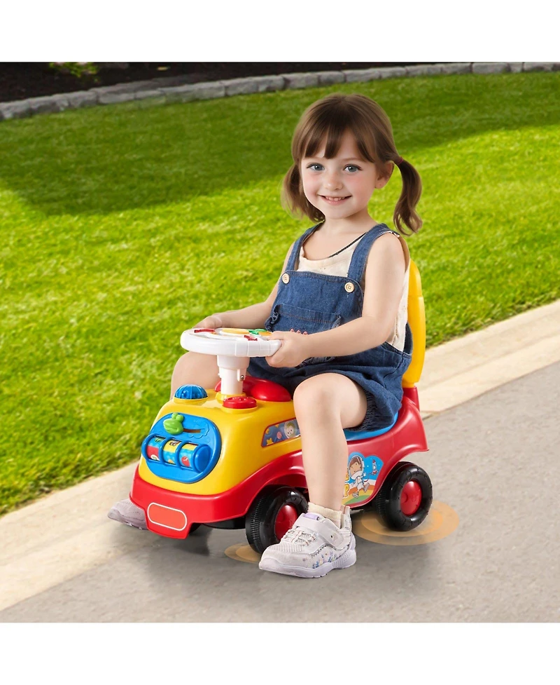 Sugift Ride On Push Car with Music & Storage for Toddlers