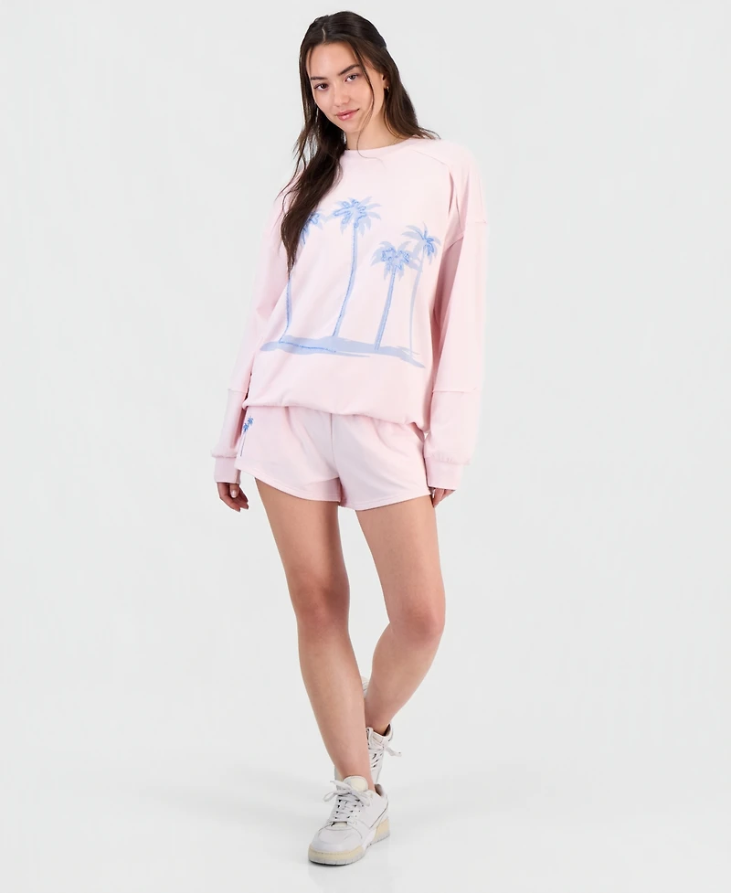 Rebel Veil Juniors' Beaded Graphic-Print Sweatshirt