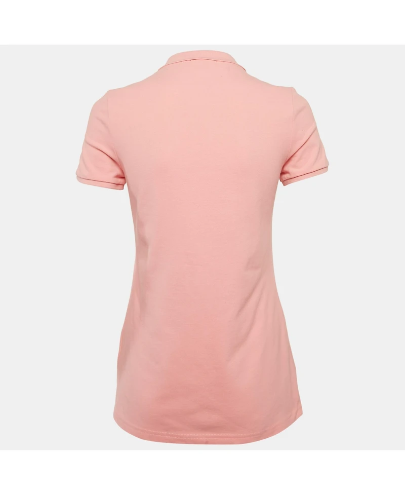 Pre-Owned Burberry Women's Brit Pink Cotton Pique Polo T-Shirt