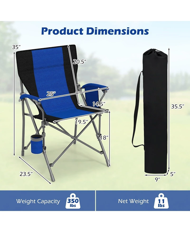 Mecale Portable Folding Oxford Cloth Camping Chair with Cup Holder and Side Pocket