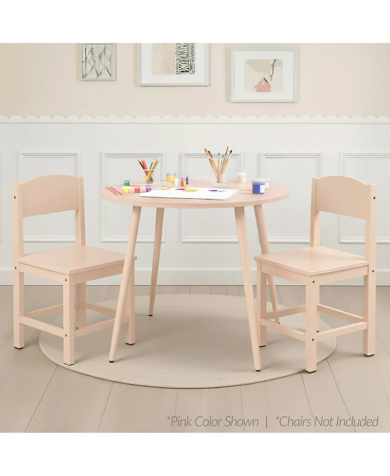 Best Choice Products Round Mid-Century Modern 35.5in Dining Table, Dinette for Home or Kitchen w/Wood Finish Steel Legs