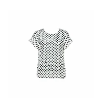 Pre-Owned Dolce & Gabbana Women's Monochrome Brushstroke Polka Dot Print Silk Blouse