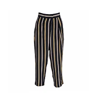 Pre-Owned Chloe Women's Multicolor Silk Rough Striped Cropped Trousers
