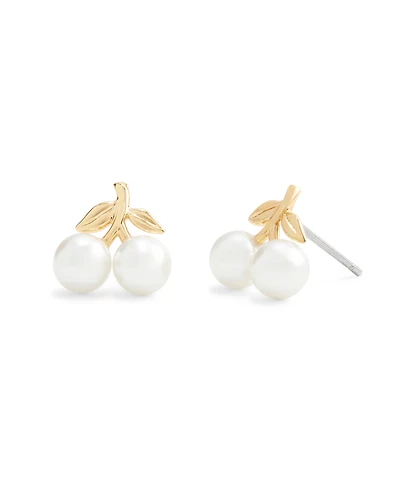 Coach Faux Mother of Pearl Cherry Stud Earrings