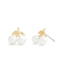 Coach Faux Mother of Pearl Cherry Stud Earrings