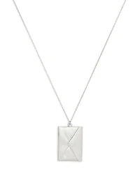 Coach Antique Silver Runway Envelope Pendant Necklace