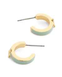 Coach Light Green Signature Rexy Enamel Huggie Earrings