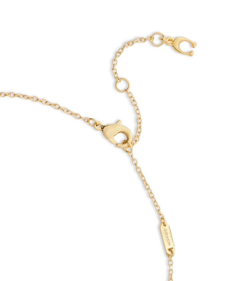 Coach Gold Signature Charm Pendant Necklace