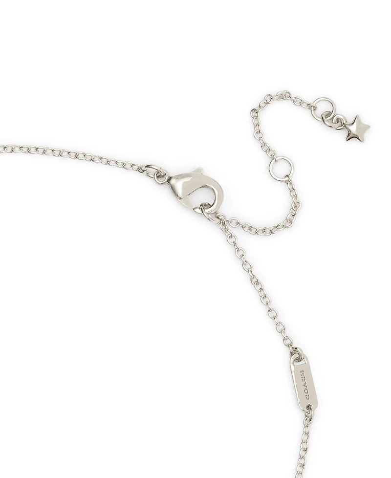 Coach Rhodium Signature C Lucite Pendant Necklace