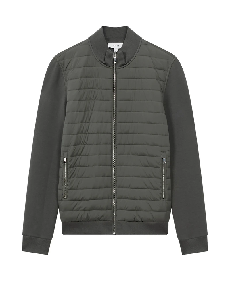 Reiss Men's Interlock Hybrid Funnel-Neck Jacket