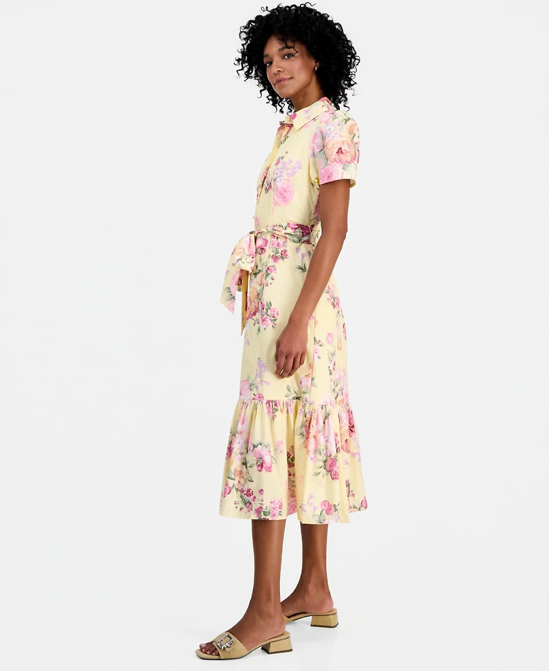 Anne Klein Women's Short-Sleeve Tiered Shirtdress