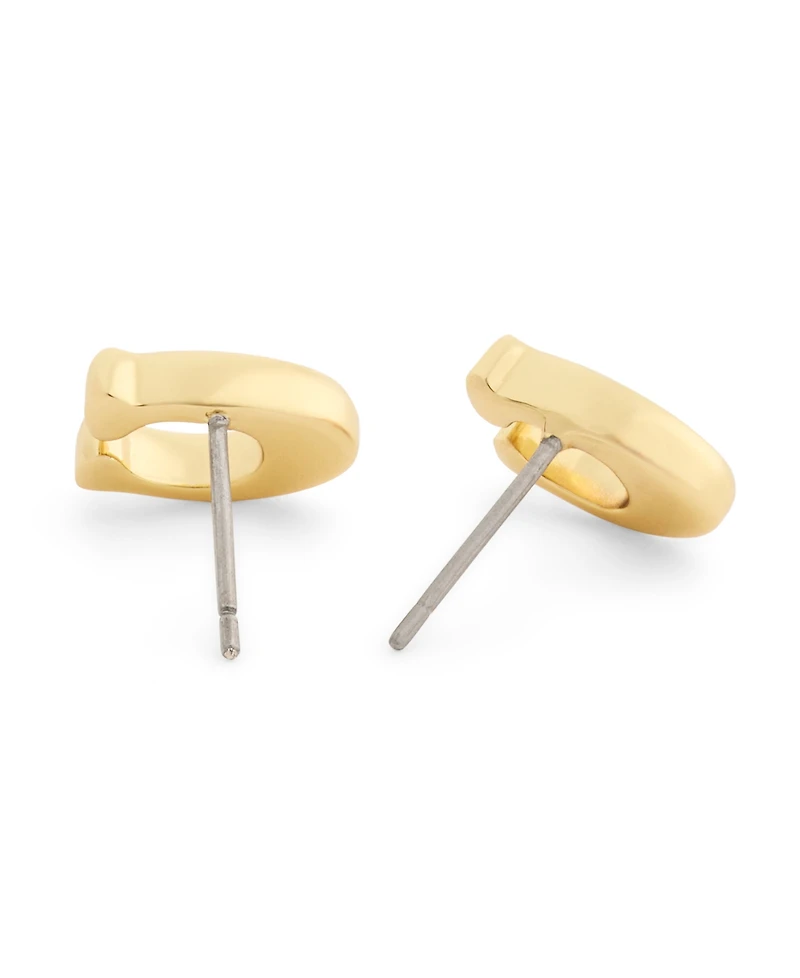 Coach Black Signature C Enamel Stud Earrings