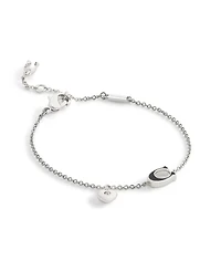 Coach Faux Stone Signature C Heart Strand Bracelet