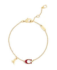 Coach Faux Stone Signature C Rexy Strand Bracelet