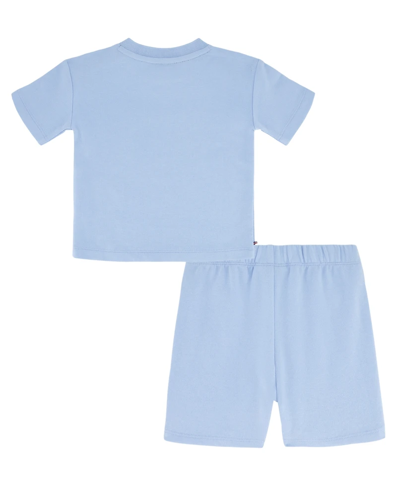 Tommy Hilfiger Baby Boys' Crewneck T-Shirt and French Terry Shorts, 2-Piece Set