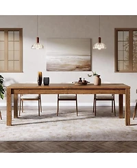 Tribesigns 78.7" Large Dining Table for 6 8 10, Solid Wood Rustic Kitchen Table, Modern Farmhouse Rectangular Dining Desk, Wood Brown
