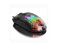 Risokeys Transparent Wired Gaming Mouse, 12800 Dpi Adjustable, Rgb Backlight, Ergonomic Lightweight Mouse for Gamers & Office Workers