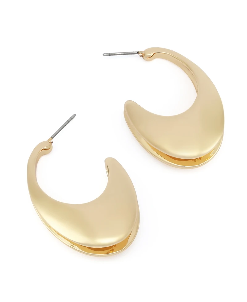 Steve Madden Oval Flat Huggie Earrings