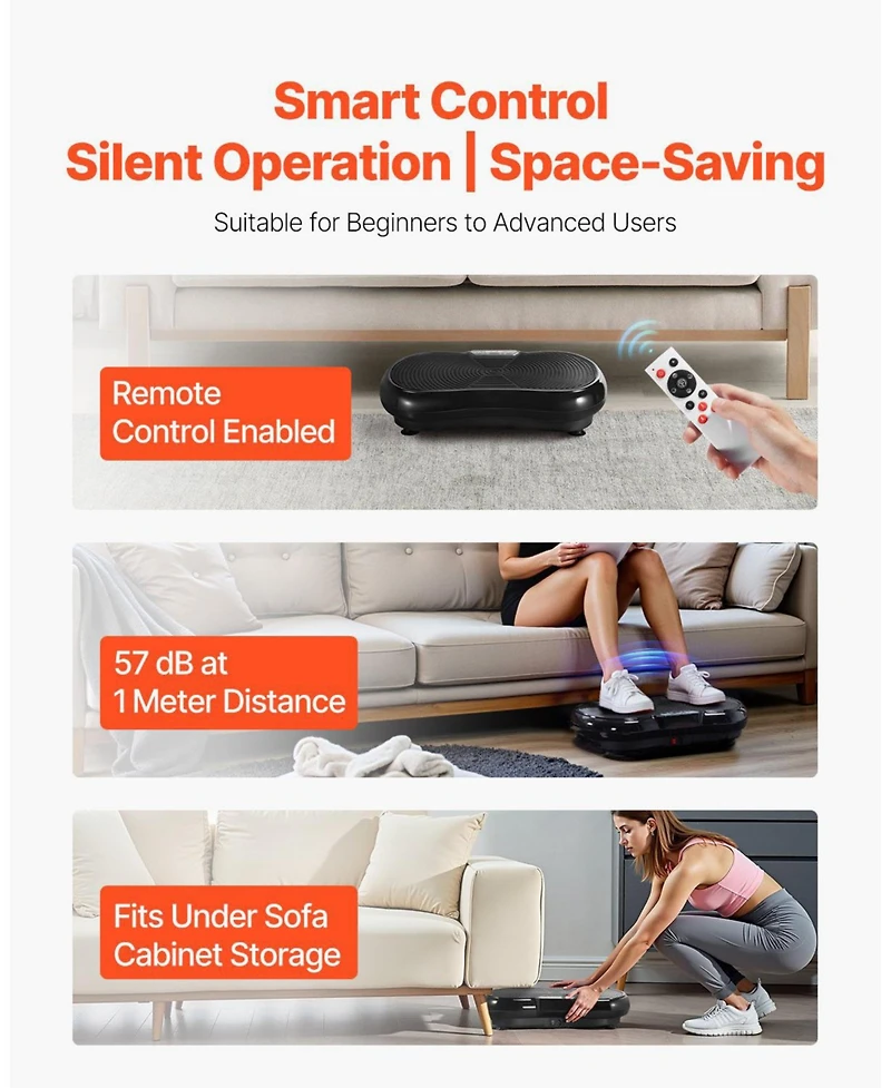 Vibration Plate Exercise Machine Whole Body Trainer with Resistance Bands