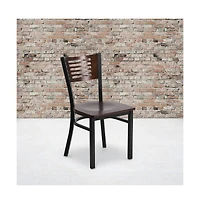 Emma+Oliver 2 Pack Decorative Slat Back Metal Restaurant Chair