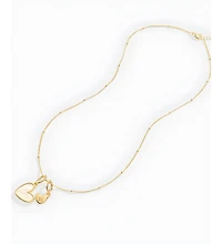 Mint & Lily Mother Of Pearl Heart Initial Necklace Gold Plated Sterling Silver