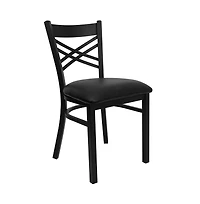 Emma+Oliver X" Back Metal Restaurant Dining Chair